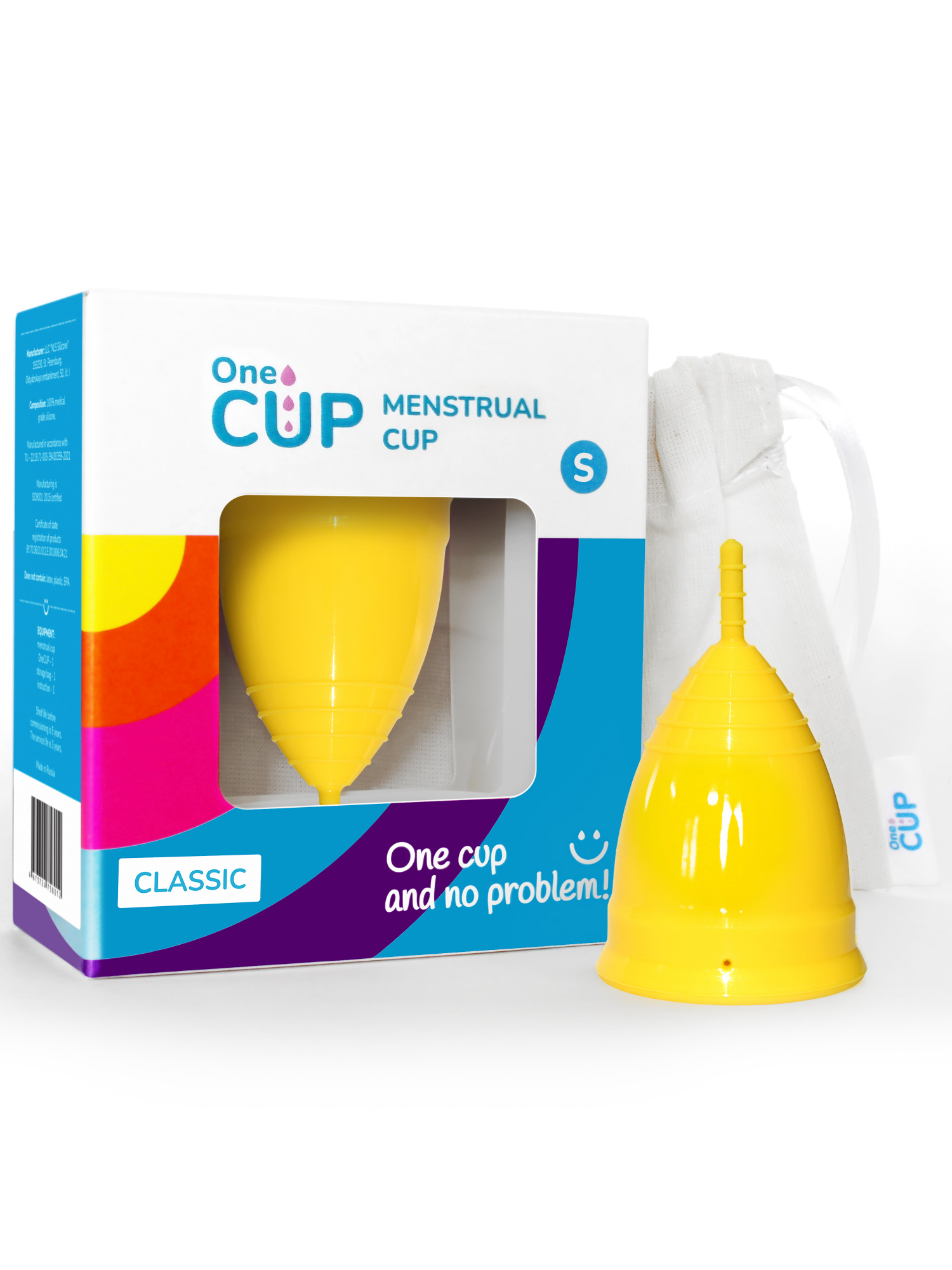 Менструальная чаша OneCUP-S Classic желтая