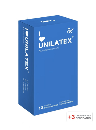 Презервативы Unilatex Natural Plain №12+3 классические
