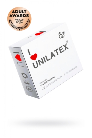 Презервативы Unilatex Natural Ultrathin 3шт, ультратонкие